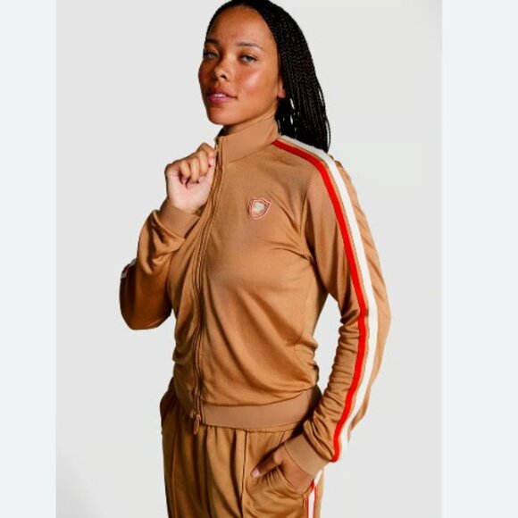 Victoria's Secret Track Star Full Zip Jacket Brown XXL NWT - Picture 1 of 10